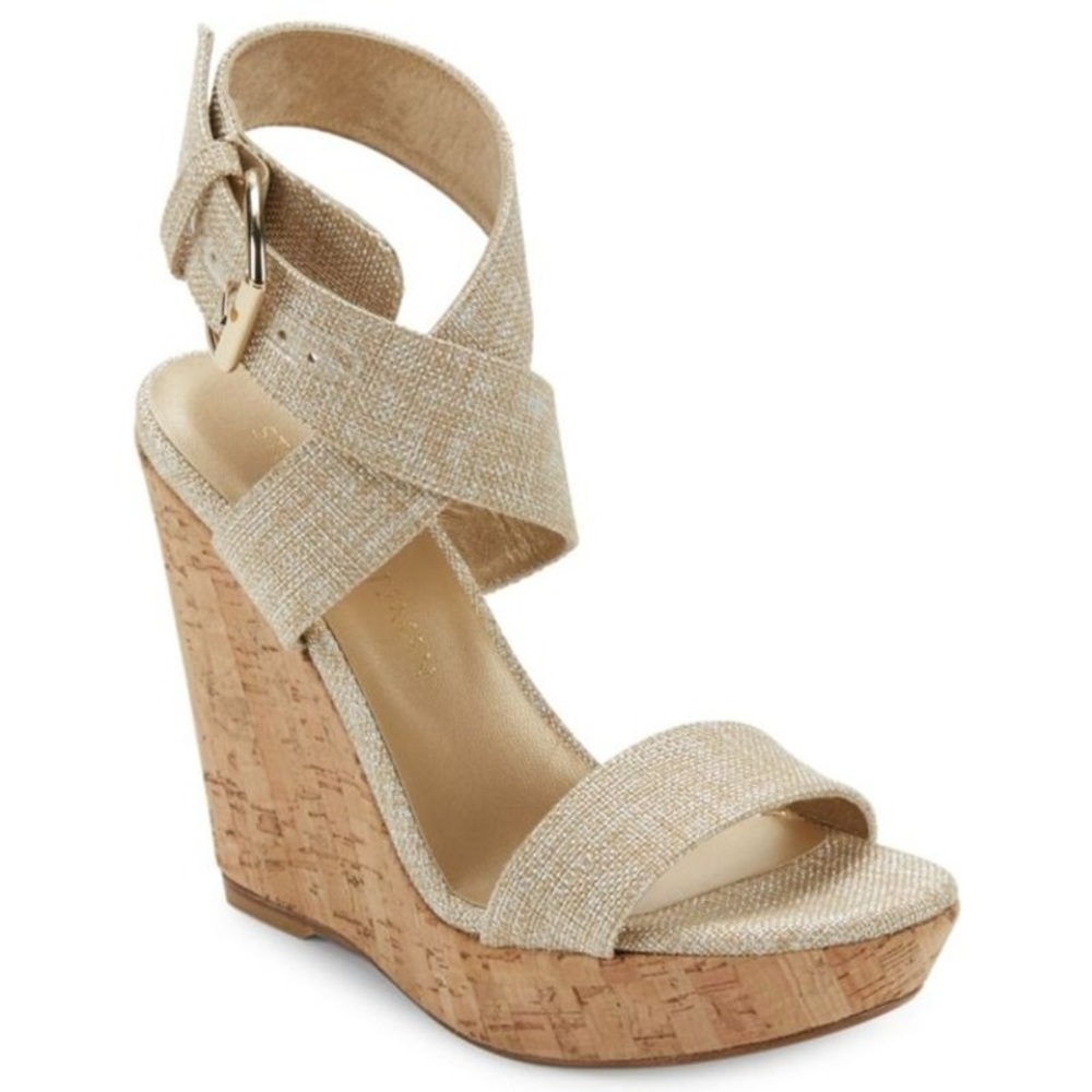 NWT Stuart Weitzman X-Ray Wedge in Chablis Tweed